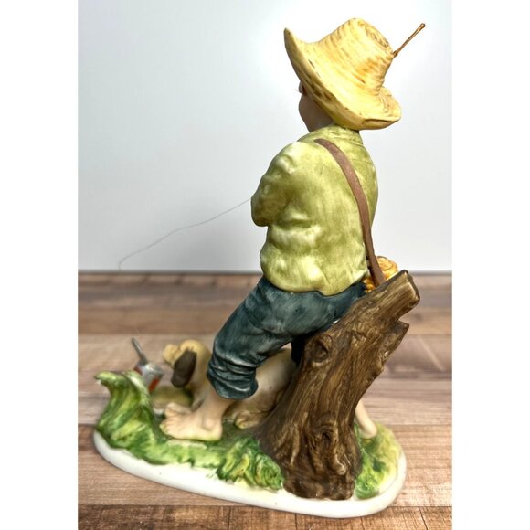 Vintage Lefton Fisherman Figurine With Dog - Picture 3 of 4